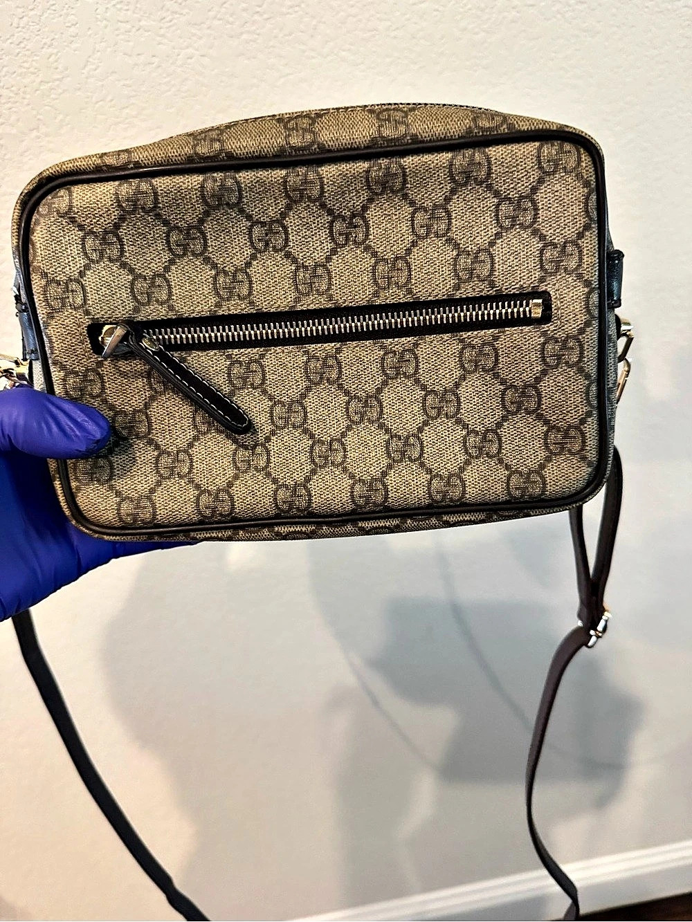 Gucci GG Supreme Small Camera Bag Brown